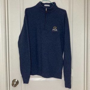 Peter Millar | PGA Reach Navy Quarter-Zip Pullover / Sweater | Size Small.